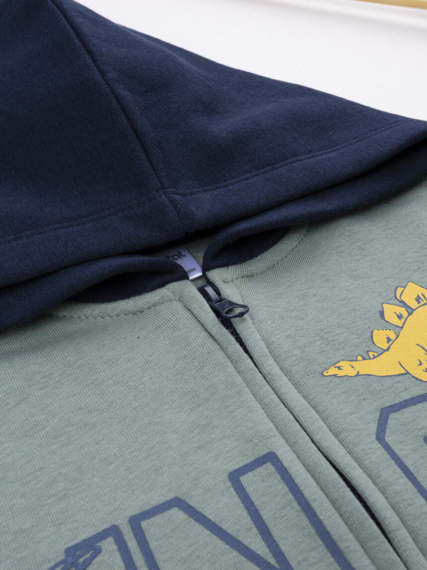 παιδική ζακέτα φούτερ χακί dinos για αγόρι - Prénatal