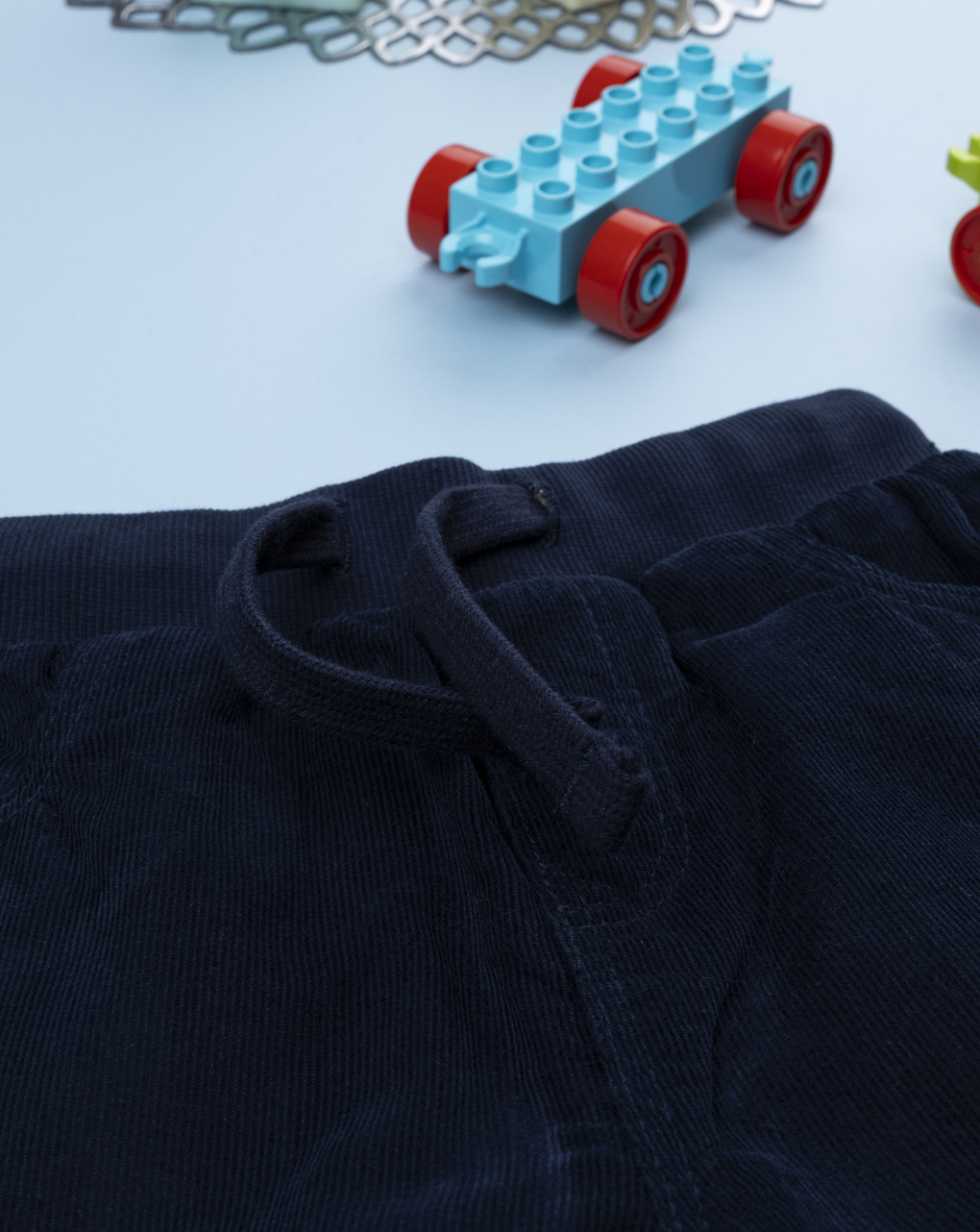 βρεφικό παντελόνι κοτλέ μπλε με σκυλάκι για αγόρι - Prénatal