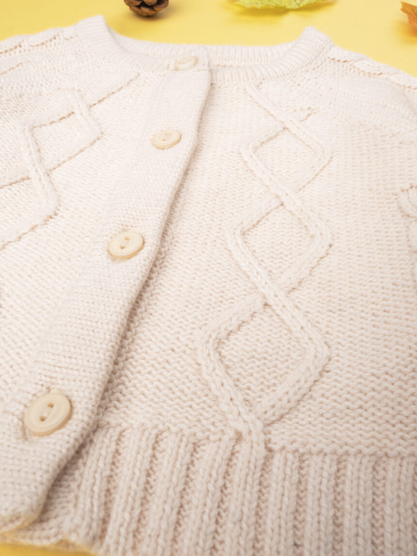 βρεφική ζακέτα πλεκτή μπεζ για κορίτσι - Prénatal