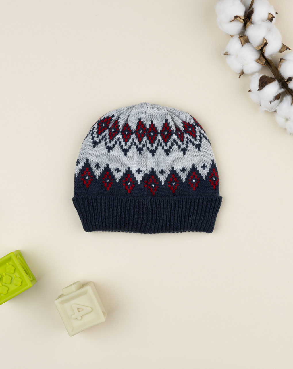 παιδικό σκουφάκι γκρι/μπλε για αγόρι - Prénatal