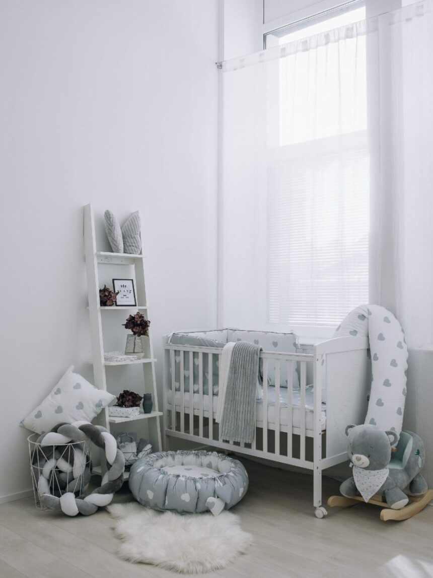 Bubaba σετ για κρεβάτι 6 τμχ gray hearts 83723 - BUBABA