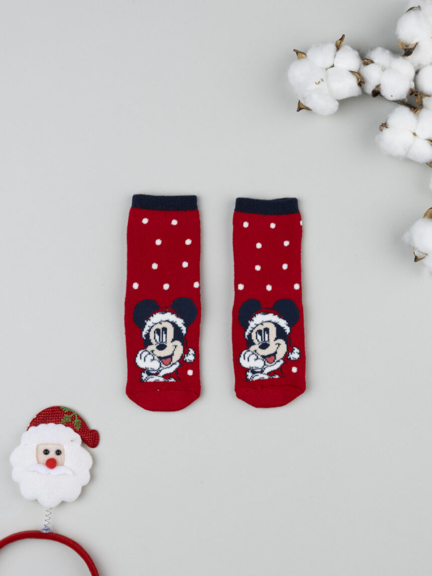βρεφικές χριστουγεννιάτικες αντιολισθητικές κάλτσες mickey για αγόρι - Prénatal