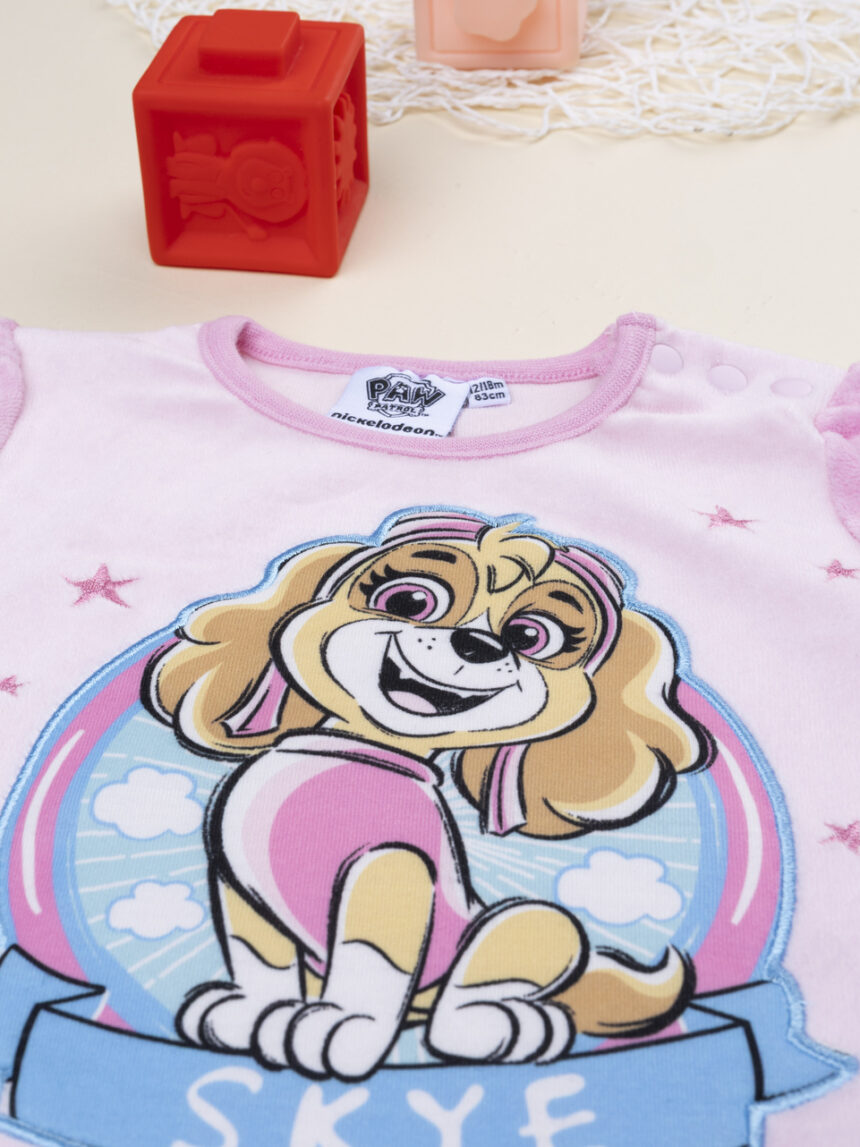 βρεφική πιτζάμα σενίλ ροζ/φούξια skye για κορίτσι - Prénatal