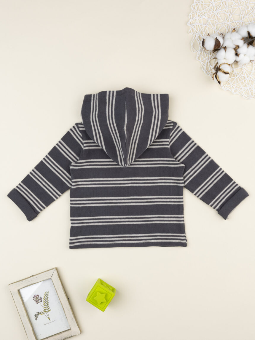 βρεφική μπλούζα γκρι ριγέ για αγόρι - Prénatal