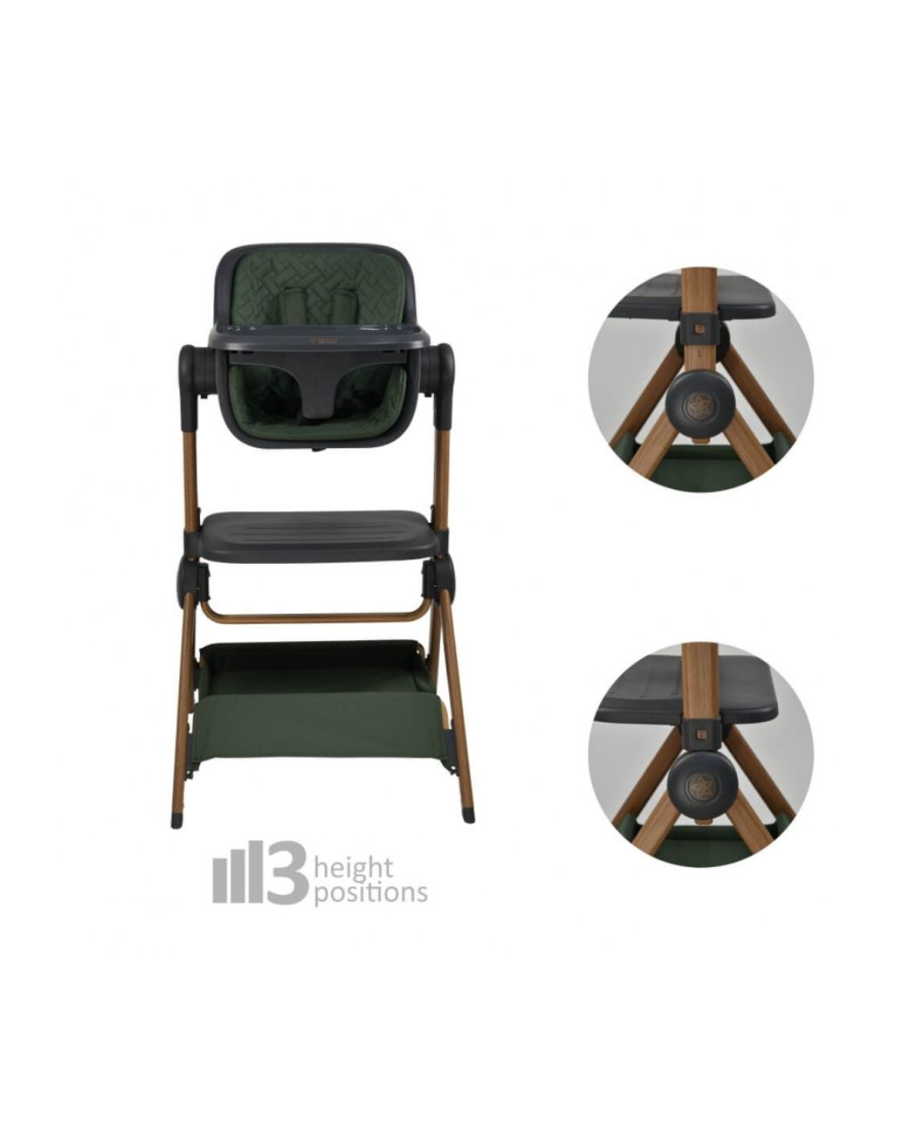 Bebe stars λίκνο-καρέκλα φαγητού serenity 2 in 1 forest green 846-176 - Bebe Stars