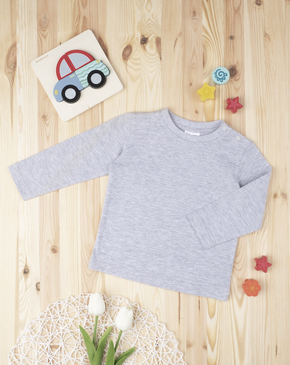 βρεφική μπλούζα γκρι για αγόρι