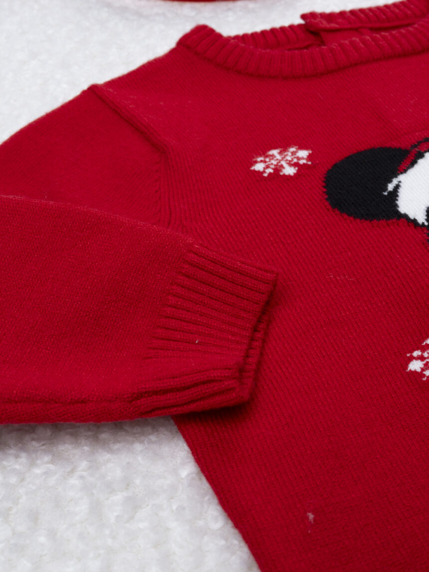βρεφικό χριστουγεννιάτικο πουλόβερ κόκκινο mickey για αγόρι - Prénatal