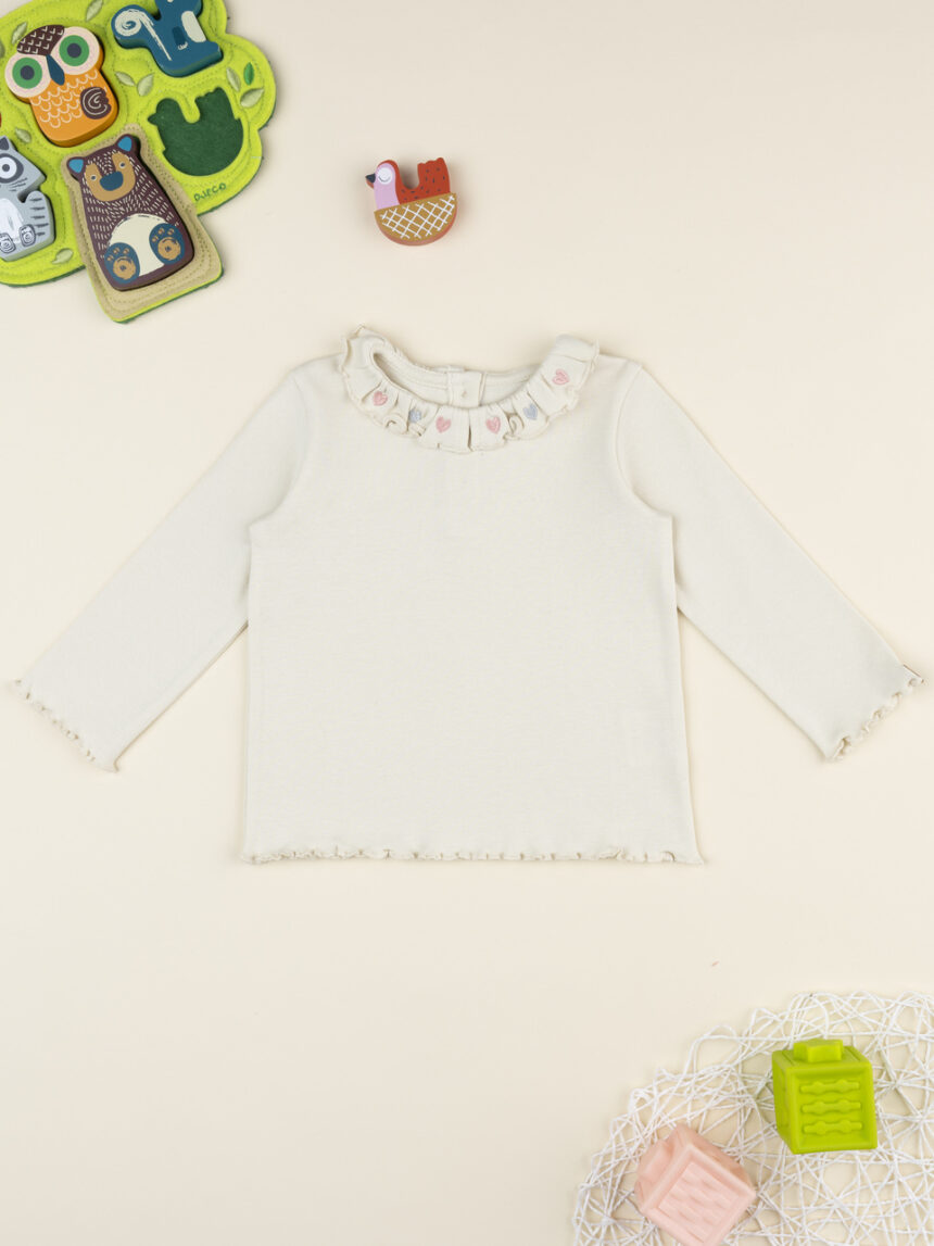 βρεφική μπλούζα μπεζ με βολάν για κορίτσι - Prénatal