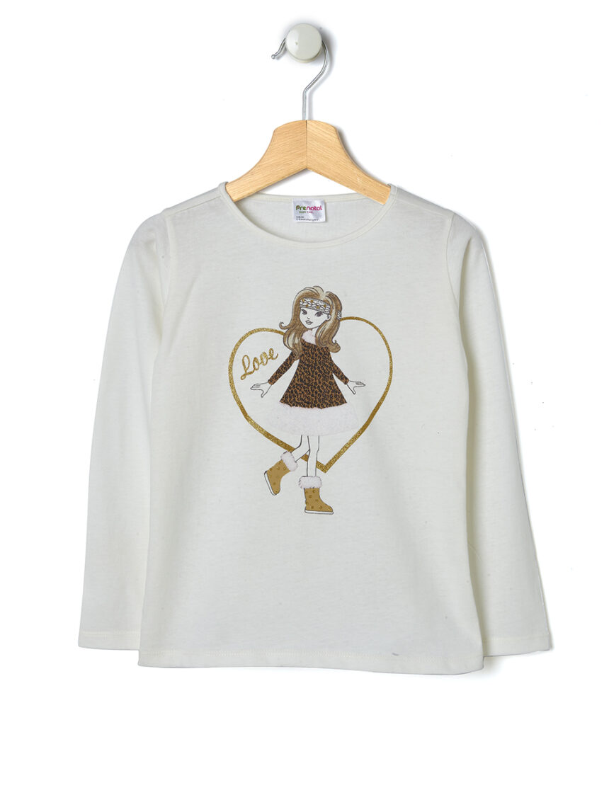 παιδική μπλούζα λευκή love για κορίτσι - Prénatal