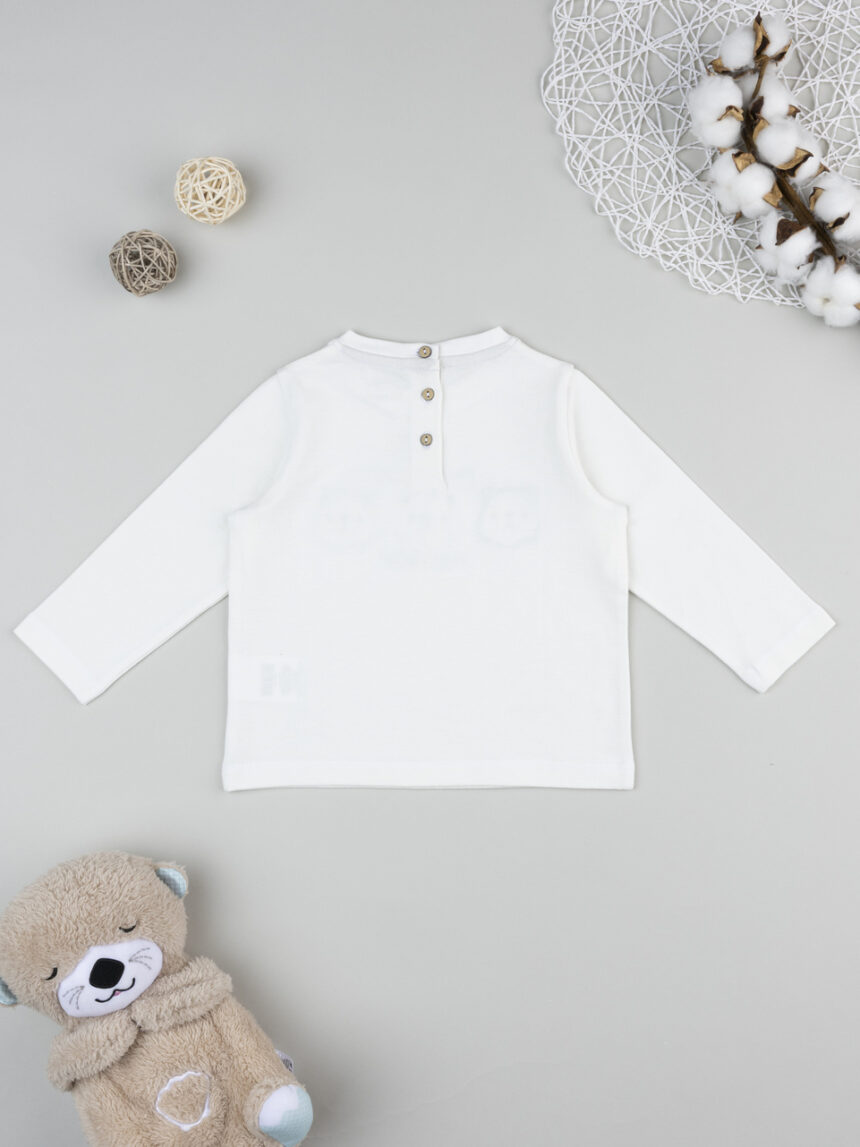 βρεφική μπλούζα λευκή με αρκουδάκια για αγόρι - Prénatal
