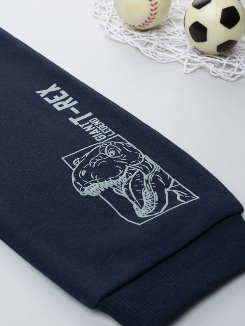 παιδικό παντελόνι φούτερ μπλε dino για αγόρι - Prénatal