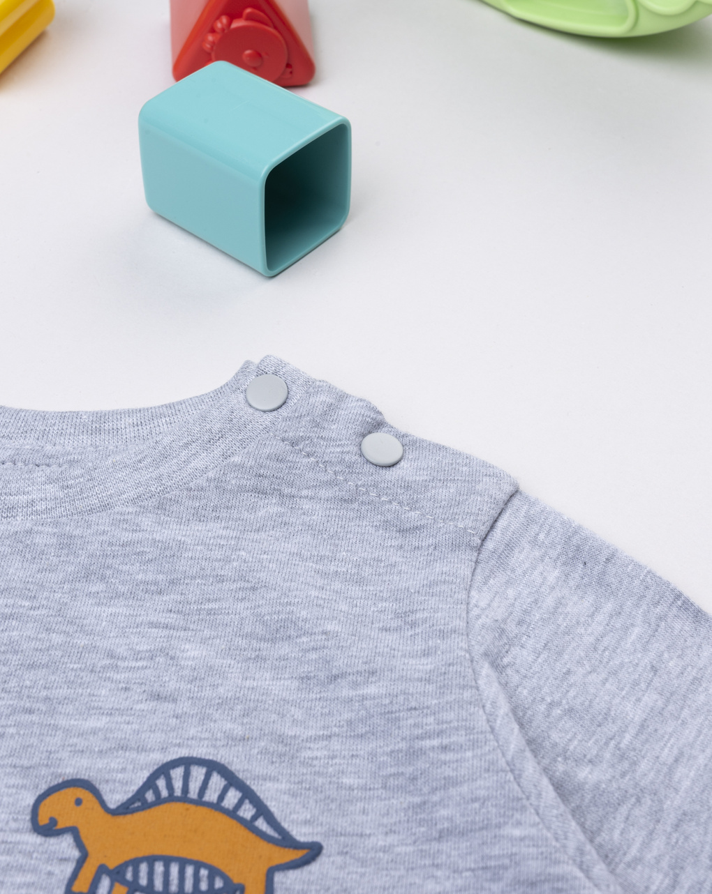 βρεφική μπλούζα γκρι με δεινόσαυρους για αγόρι - Prénatal