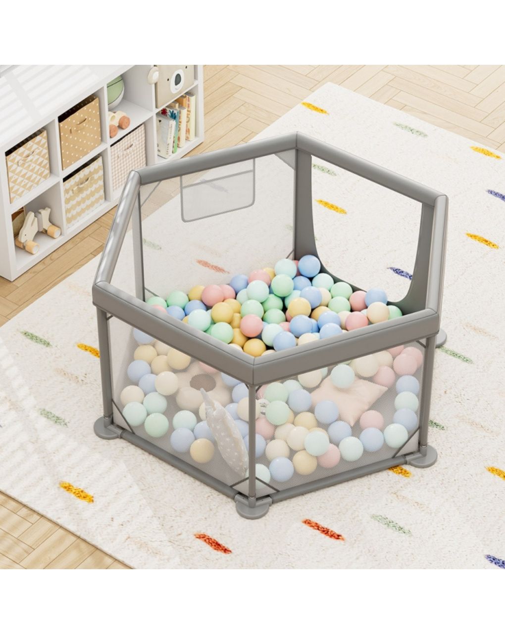 Bebe stars παρκοκρέβατο πολύγωνο nestilo grey 889-100 - Bebe Stars