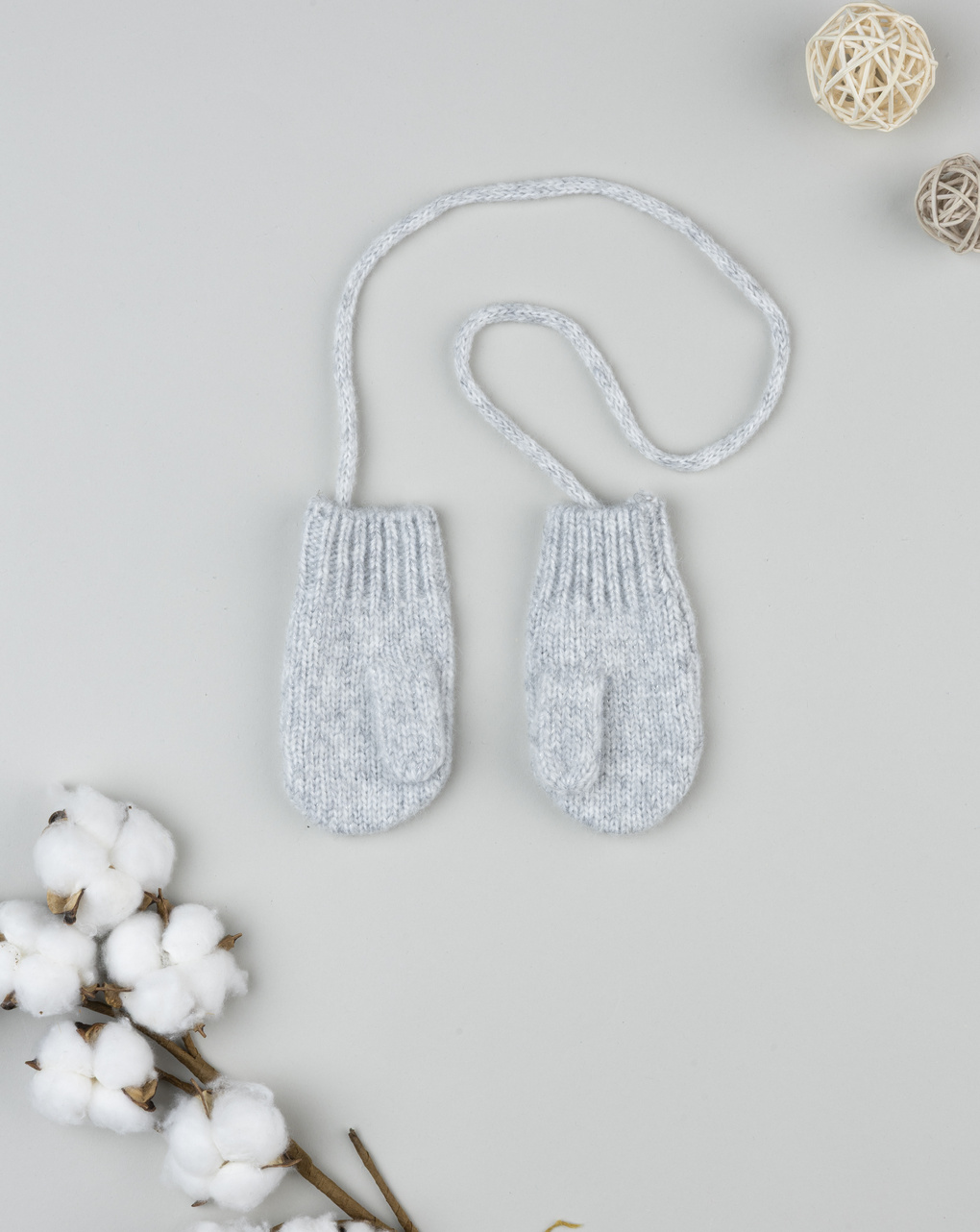 βρεφικά γαντάκια χουφτίτσες γκρι για κορίτσι - Prénatal