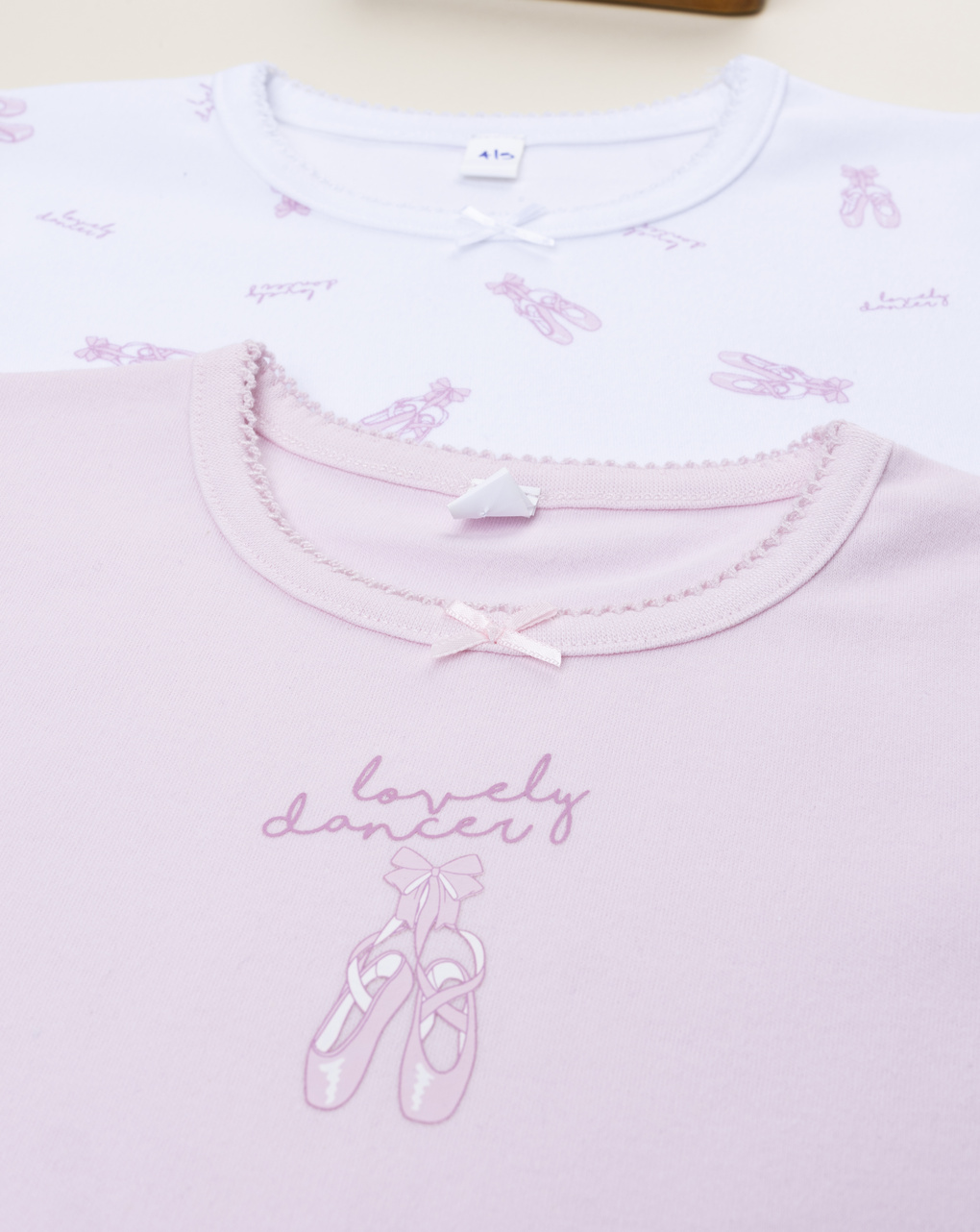 παιδικά φανελάκια λευκό/ροζ lovely dance για κορίτσι - Prénatal
