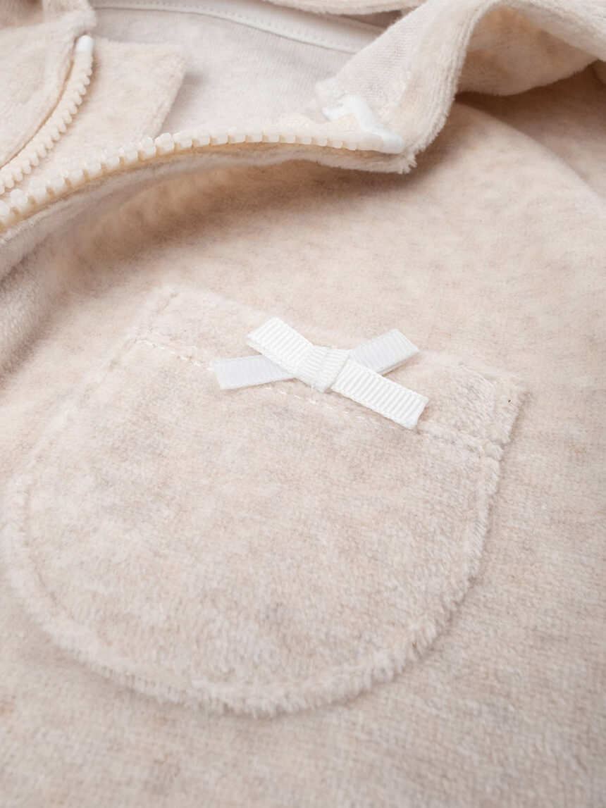 παιδική ζακέτα σενίλ μπεζ για κορίτσι - Prénatal