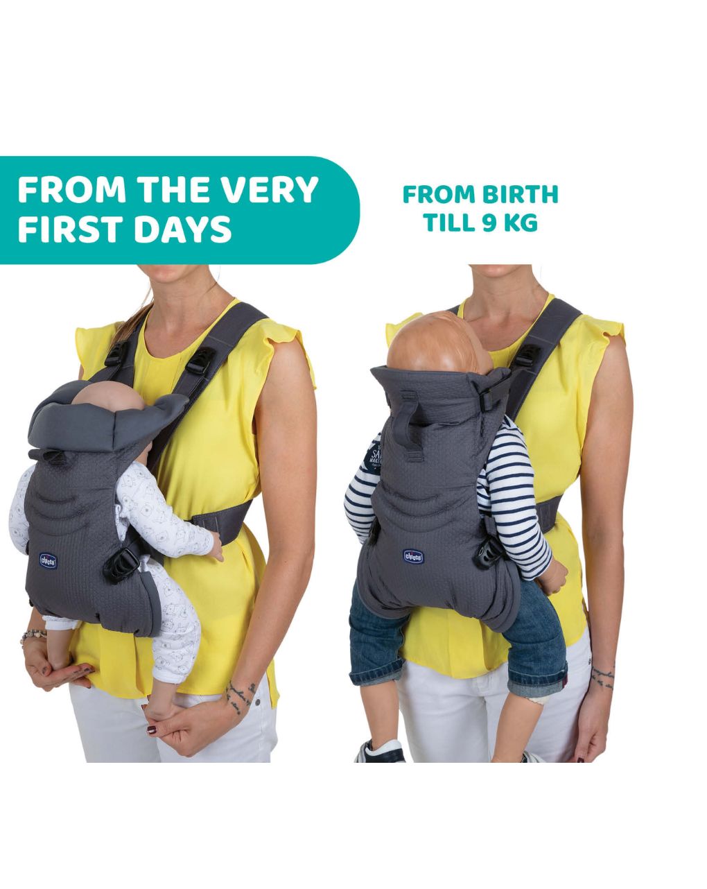 Chicco μάρσιπος easy fit moon grey p15-79154-77-71 - Chicco