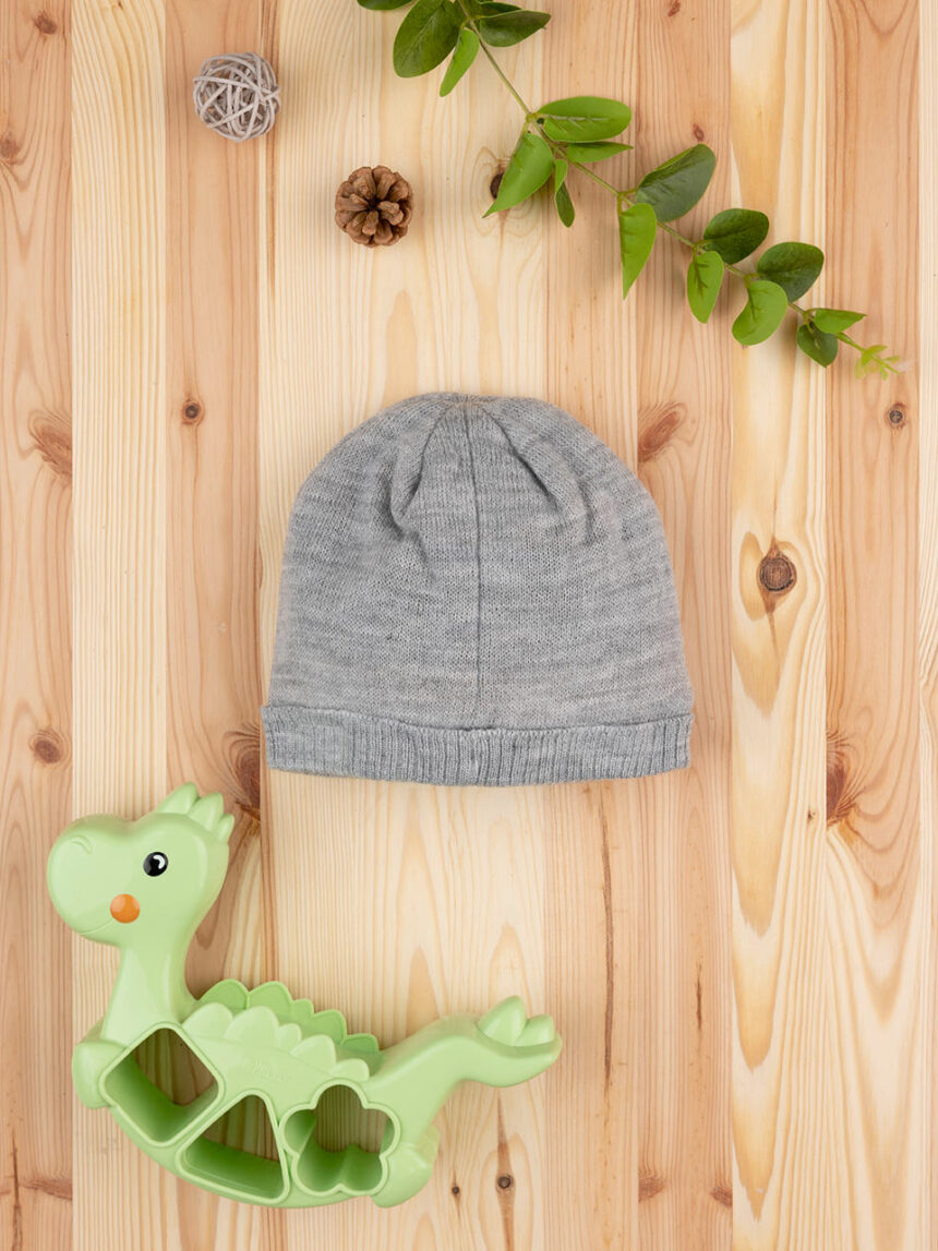βρεφικό σκουφάκι γκρι με δεινόσαυρους για αγόρι - Prénatal