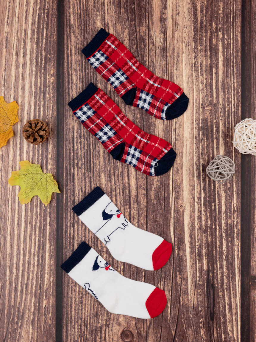 βρεφικές κάλτσες classic πακέτο x2 για αγόρι - Prénatal