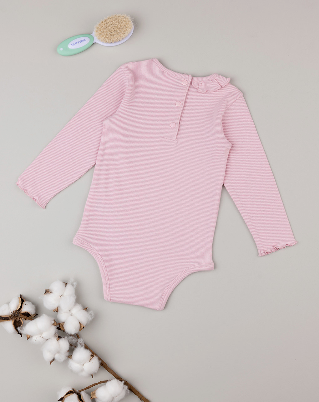 βρεφικό κορμάκι ριμπ ροζ για κορίτσι - Prénatal