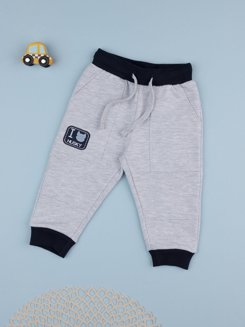 βρεφικό παντελόνι φόρμας γκρι husky για αγόρι - Prénatal