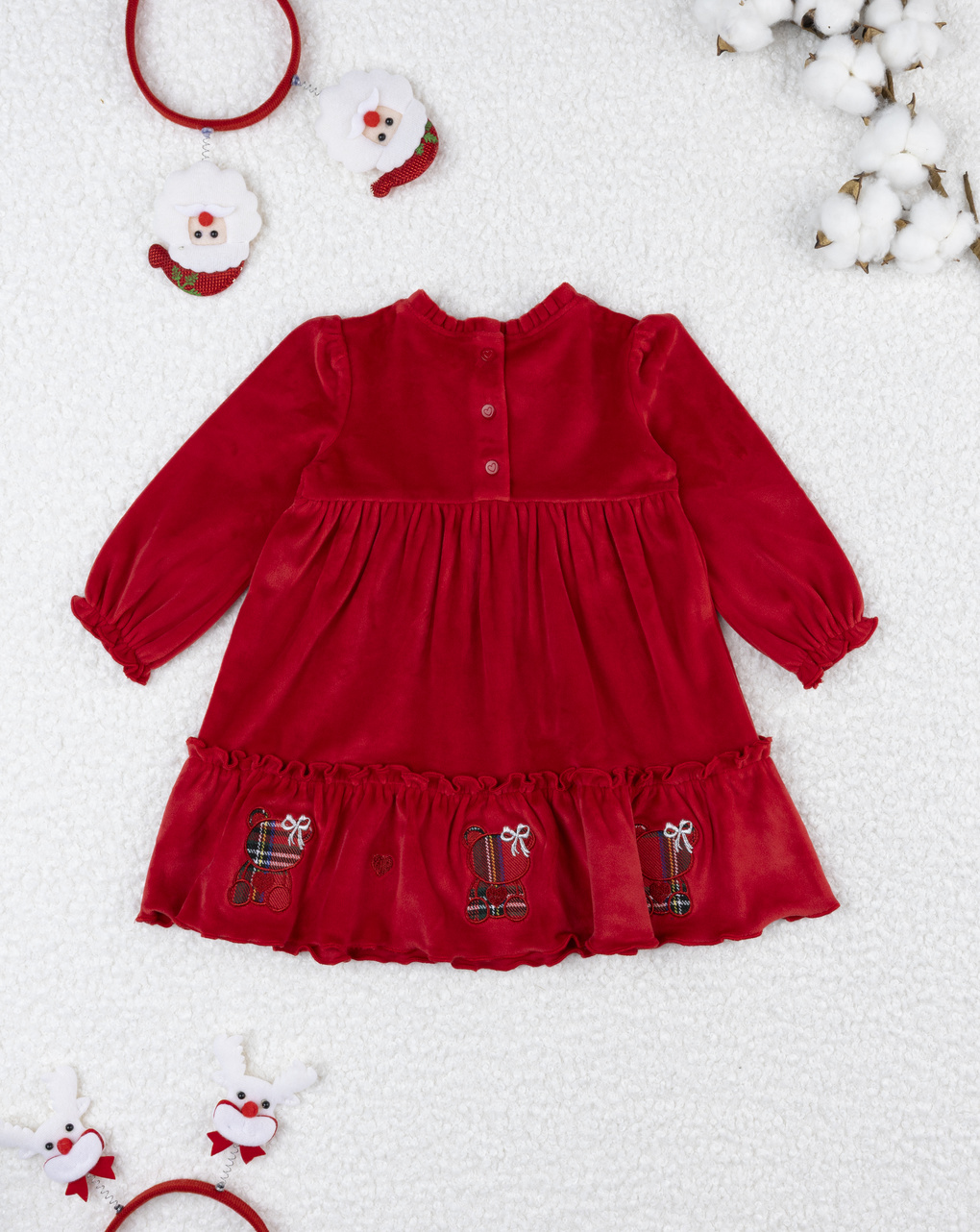 βρεφικό φόρεμα σενίλ κόκκινο classic για κορίτσι - Prénatal