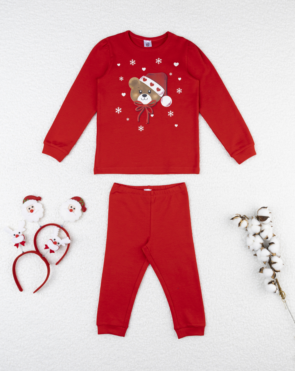 χριστουγεννιάτικη πιτζάμα με αρκουδάκι για κορίτσι