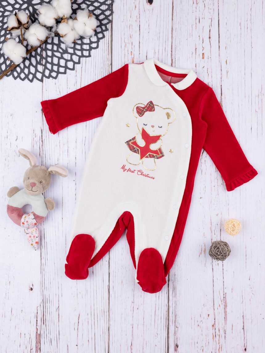 βρεφικό χριστουγεννιάτικο φορμάκι my first christmas για κορίτσι - Prénatal