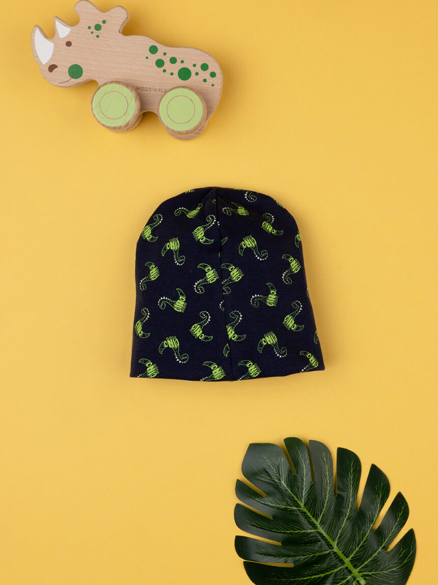 βρεφικό σκουφάκι μπλε με δεινόσαυρους για αγόρι - Prénatal