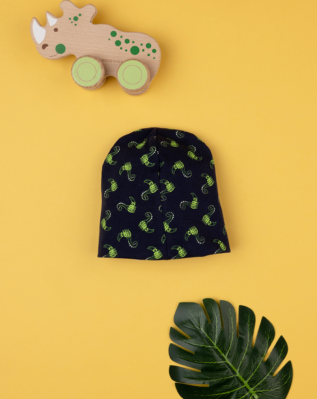 βρεφικό σκουφάκι μπλε με δεινόσαυρους για αγόρι - Prénatal