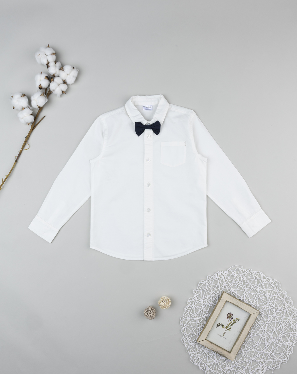 παιδικό πουκάμισο λευκό με παπιγιόν classic για αγόρι