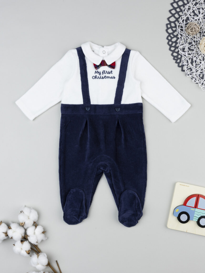 βρεφικό χριστουγεννιάτικο φορμάκι my first christmas για αγόρι - Prénatal