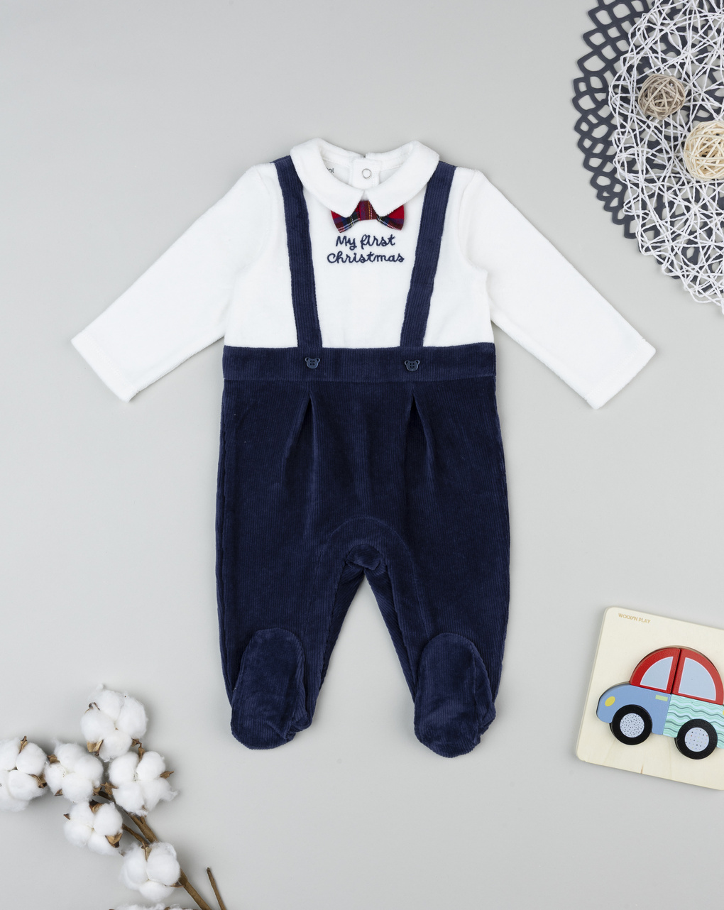 βρεφικό χριστουγεννιάτικο φορμάκι my first christmas για αγόρι