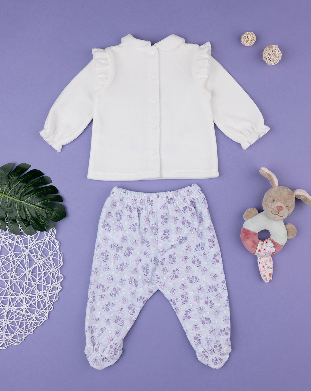 βρεφικό σετ μπλούζα και παντελόνι με λαγουδάκια για κορίτσι - Prénatal
