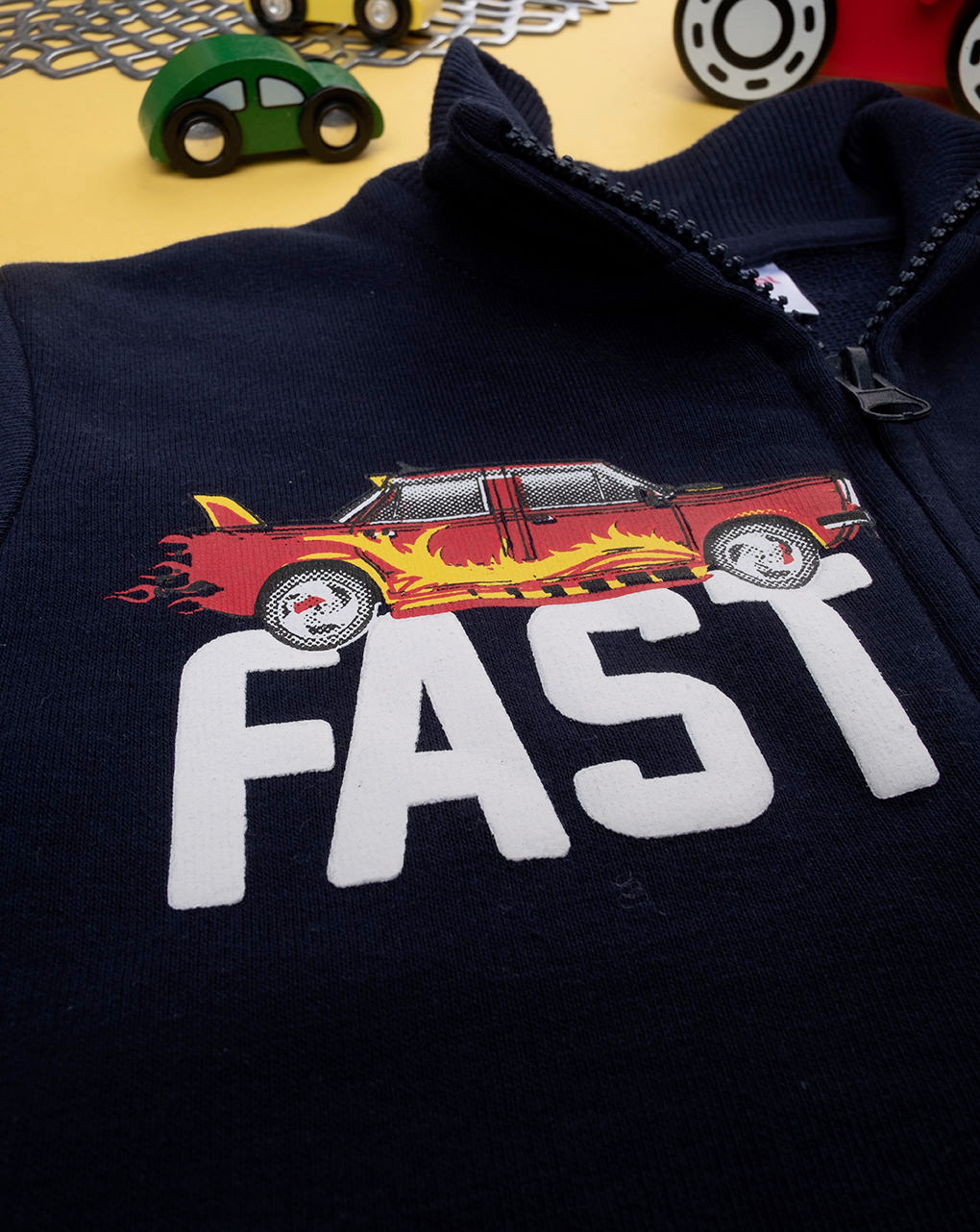 παιδική ζακέτα φούτερ μπλε fast and bold για αγόρι - Prénatal