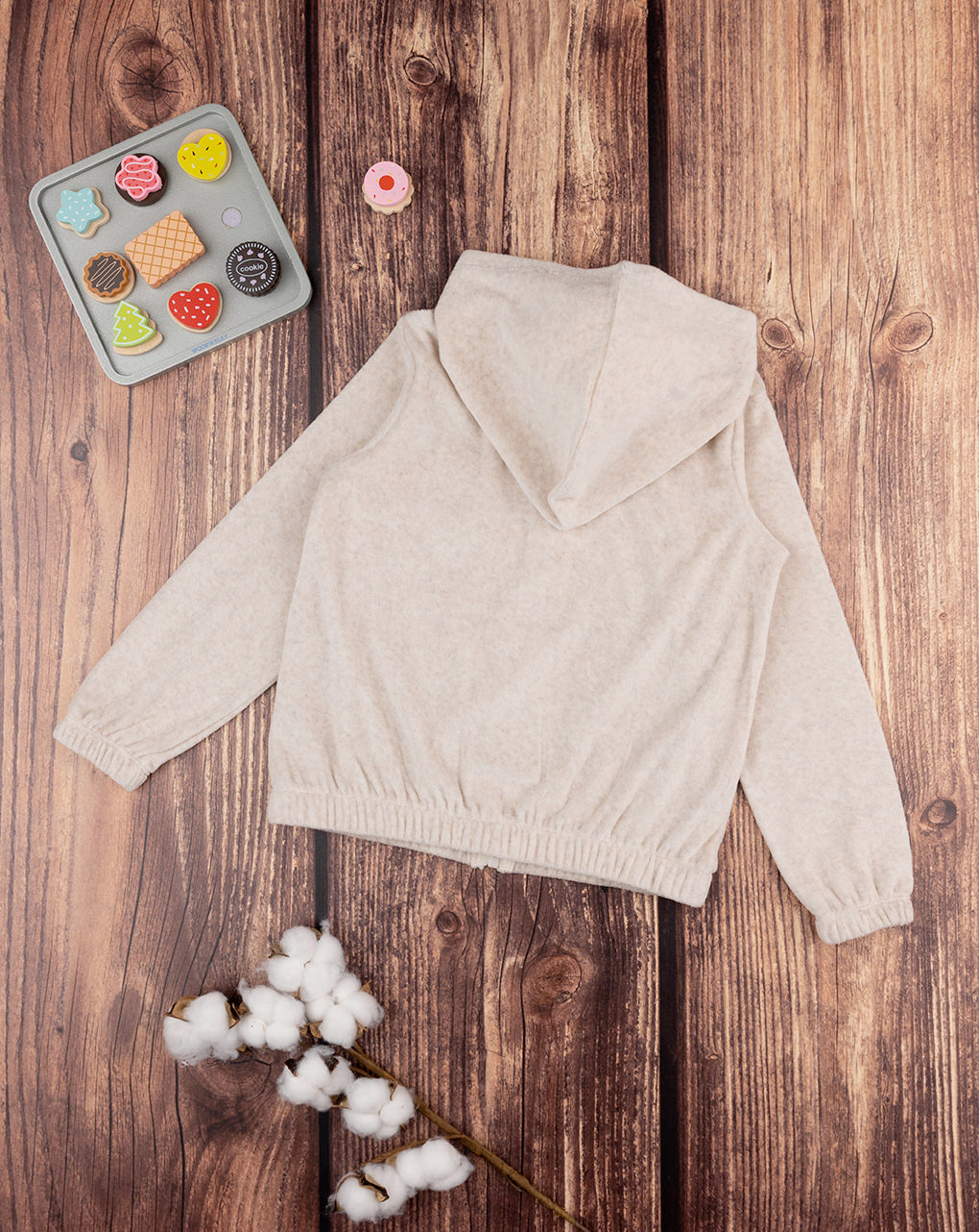 παιδική ζακέτα σενίλ μπεζ για κορίτσι - Prénatal