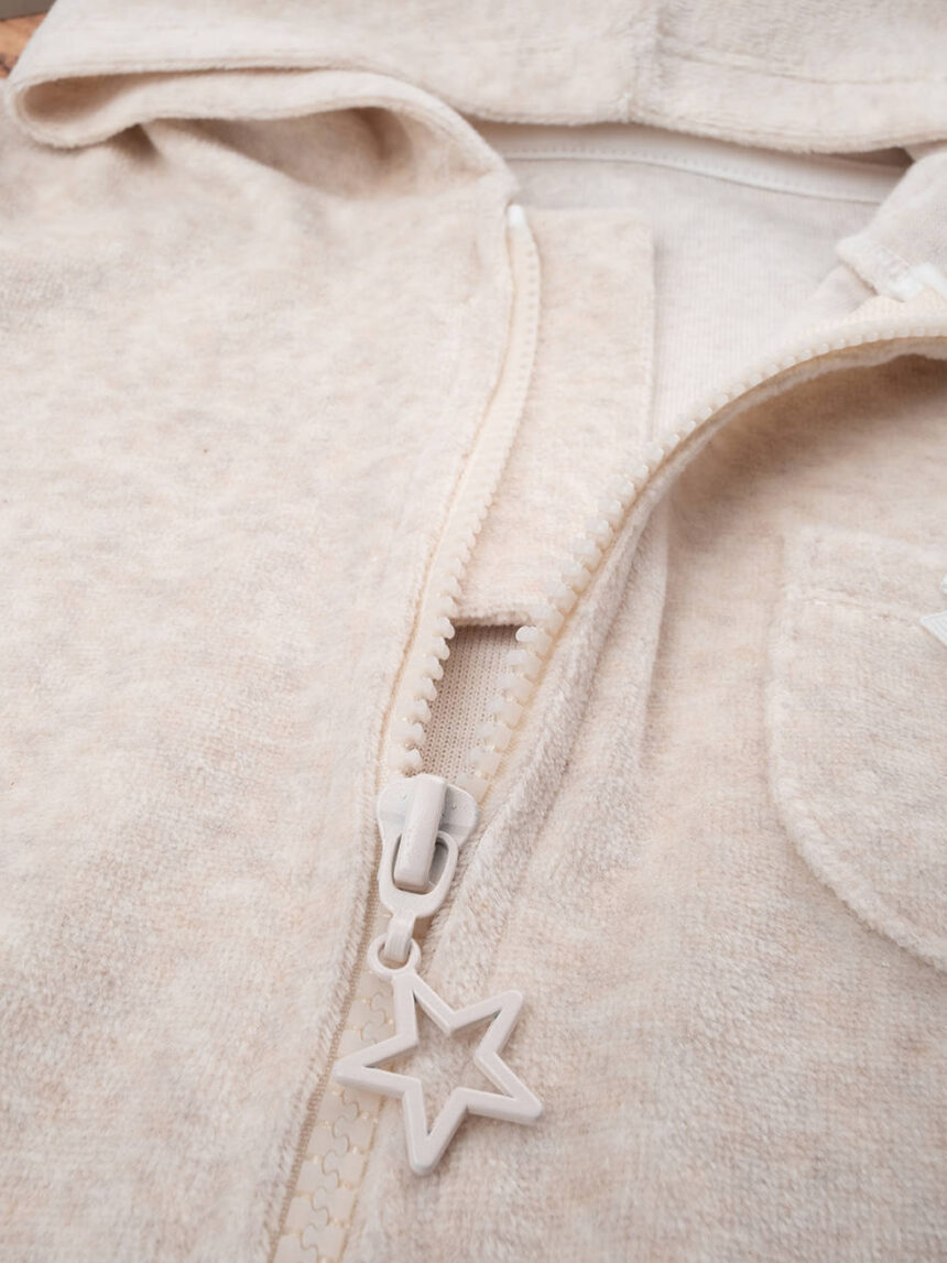 παιδική ζακέτα σενίλ μπεζ για κορίτσι - Prénatal