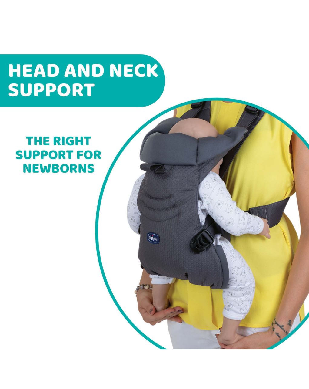 Chicco μάρσιπος easy fit moon grey p15-79154-77-71 - Chicco