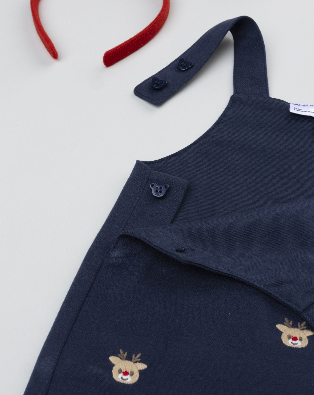 βρεφική χριστουγεννιάτικη σαλοπέτα μπλε με ταράνδους για αγόρι - Prénatal