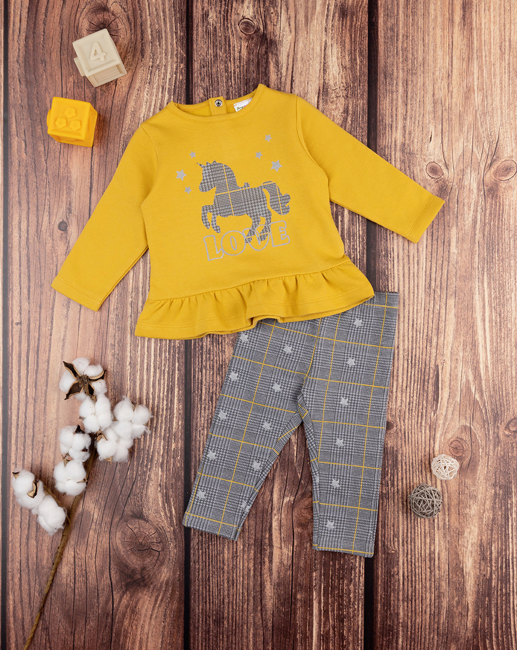 βρεφικό σετ μπλούζα φούτερ και κολάν με μονόκερο για κορίτσι - Prénatal