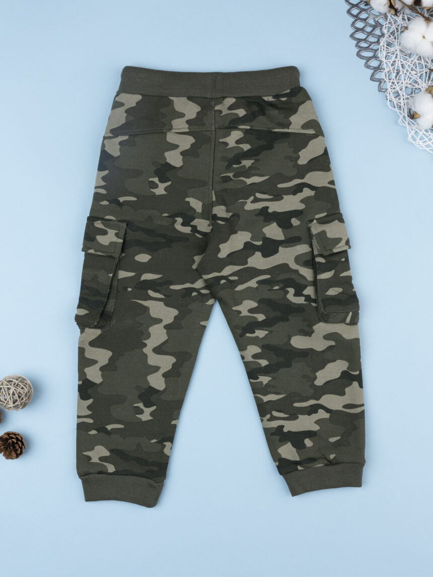 παιδικό παντελόνι φούτερ χακί stay wild για αγόρι - Prénatal