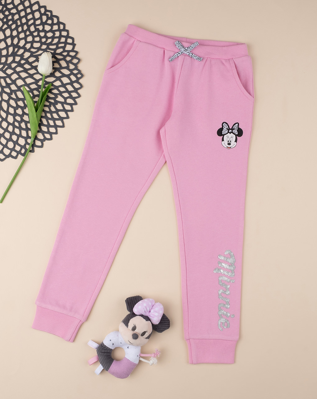 παιδικό παντελόνι φόρμας ροζ minnie για κορίτσι - Prénatal