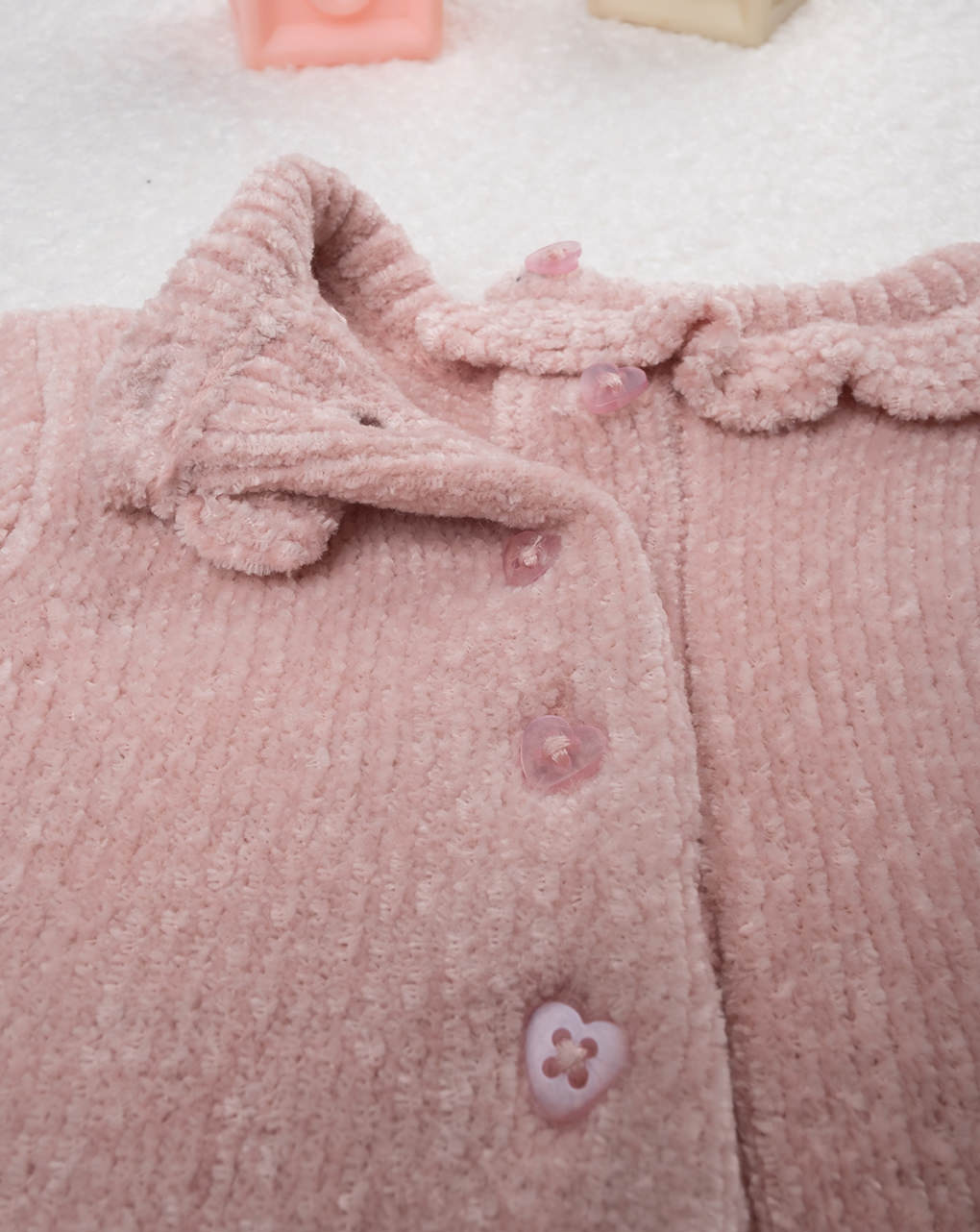 βρεφικό φορμάκι πλεκτό ροζ με καρδούλα για κορίτσι - Prénatal