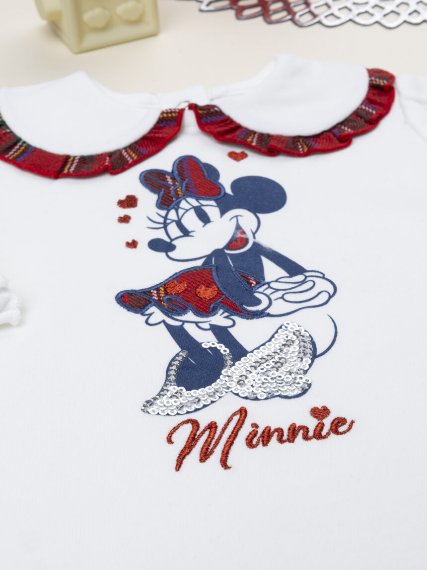 βρεφική μπλούζα πόλο λευκή minnie classic για κορίτσι - Prénatal