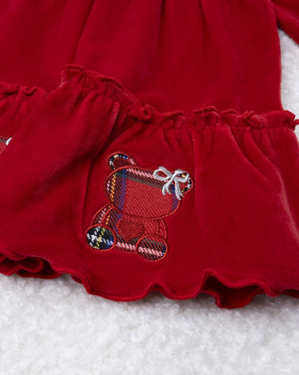 βρεφικό φόρεμα σενίλ κόκκινο classic για κορίτσι - Prénatal