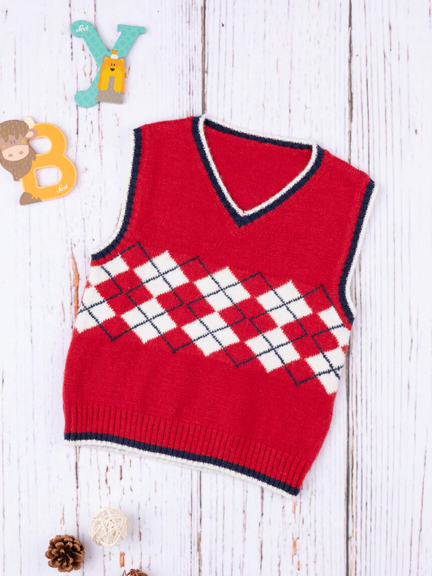 βρεφικό γιλέκο κόκκινο classic για αγόρι - Prénatal