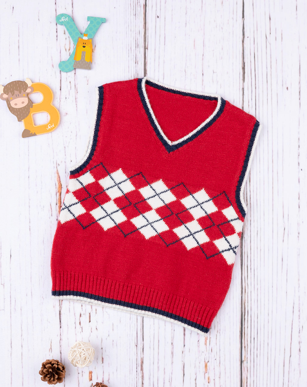βρεφικό γιλέκο κόκκινο classic για αγόρι - Prénatal