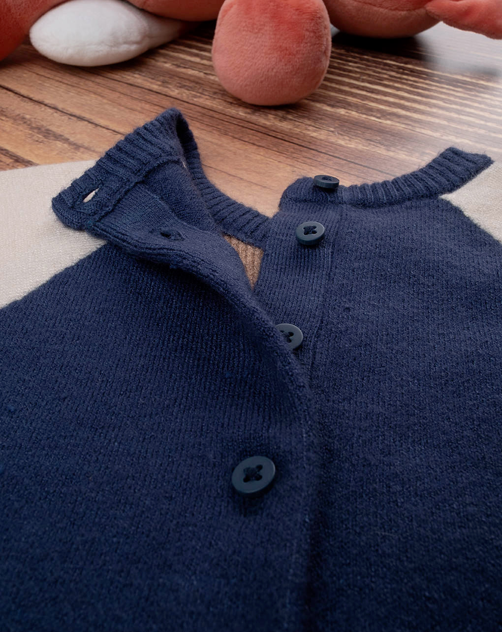 βρεφικό φορμάκι πλεκτό μπλε με αρκουδάκια για αγόρι - Prénatal