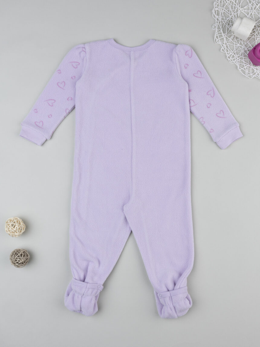 βρεφική πιτζάμα ολόσωμη fleece λιλά minnie για κορίτσι - Prénatal