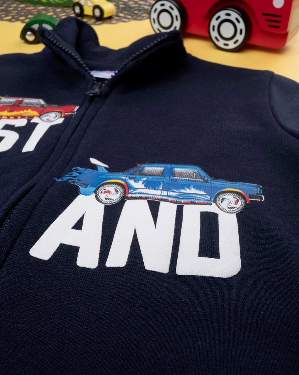 παιδική ζακέτα φούτερ μπλε fast and bold για αγόρι - Prénatal